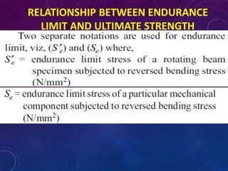 RELATIONSHIP BETWEEN ENDURANCE
LIMIT AND ULTIMATE STRENGTH
 