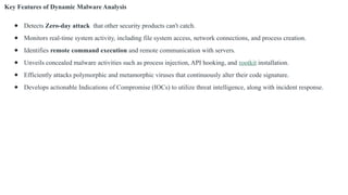 Dynamic malware Analysis with samples & tool | PPTX