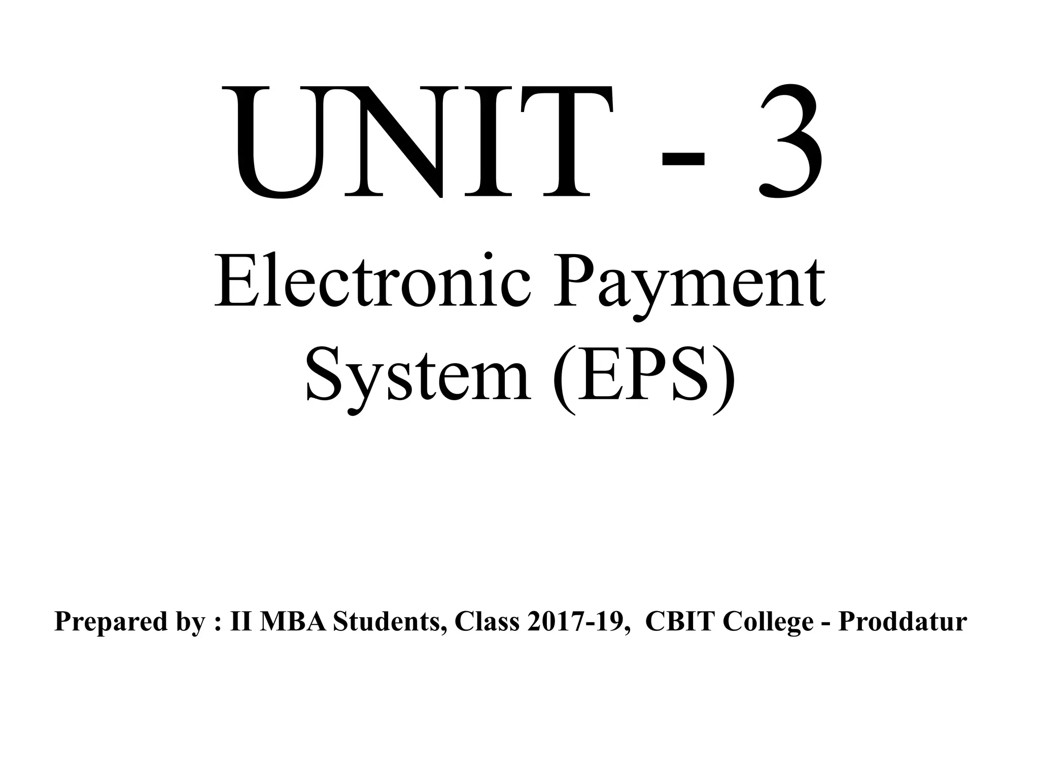 Electronic Payment System | PPTX