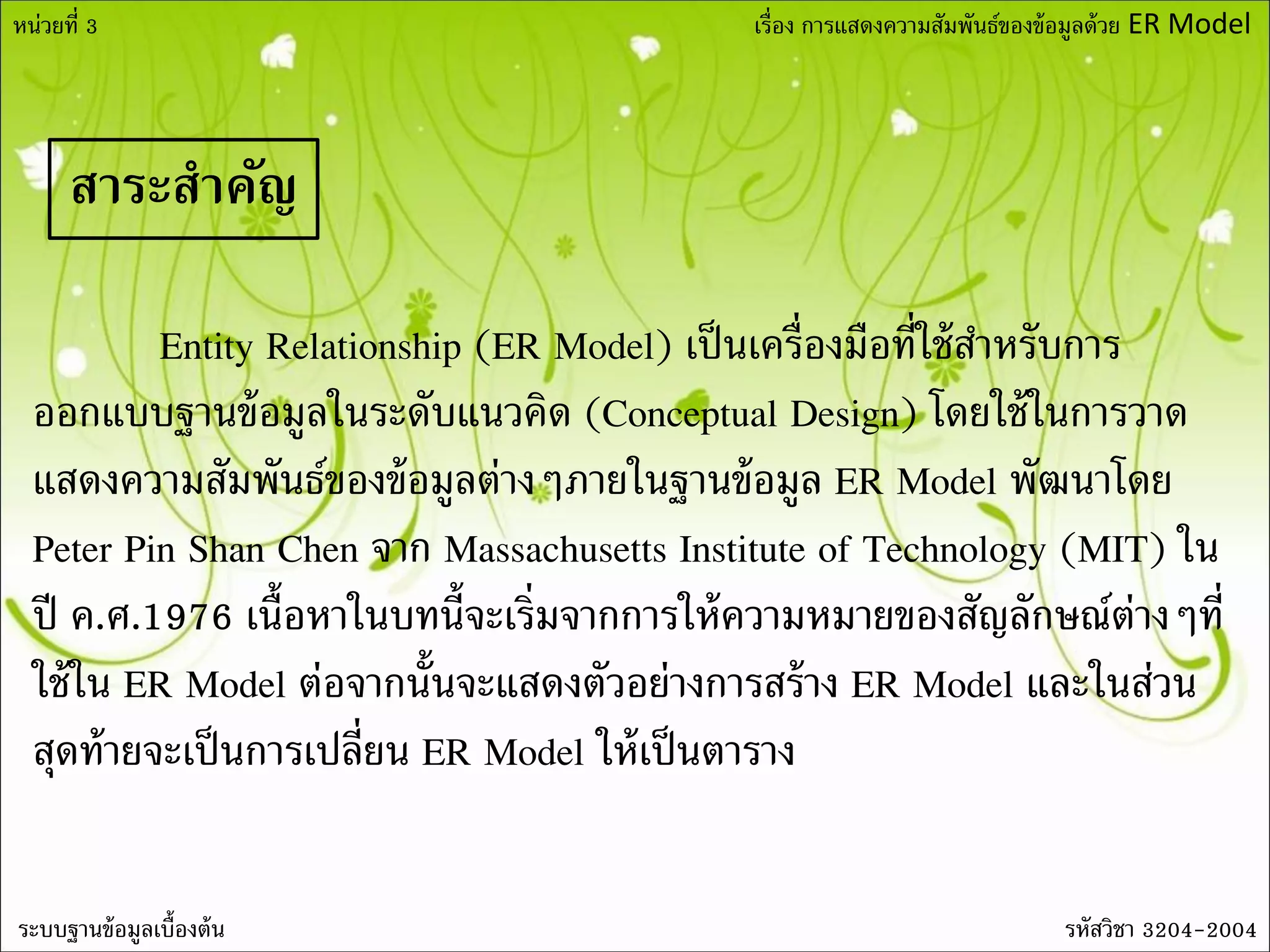 Unit 3 er model | PDF