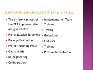 Enterprise Resource planning Unit 3 ERP implementation | PPTX