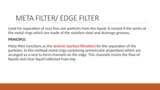 Filter Method Classifications Pharmaceutical Engineering Unit 3 Filtration, classification of filters ...