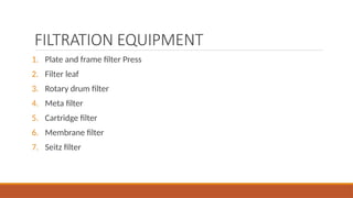 Pharmaceutical Engineering Unit 3 Filtration, classification of filters ...
