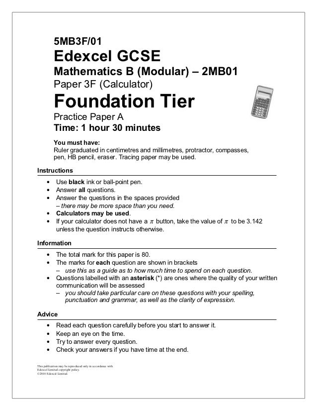 Unit 3 Foundation Practice Paper Set A Unit 3 Foundation Practice Paper Set A