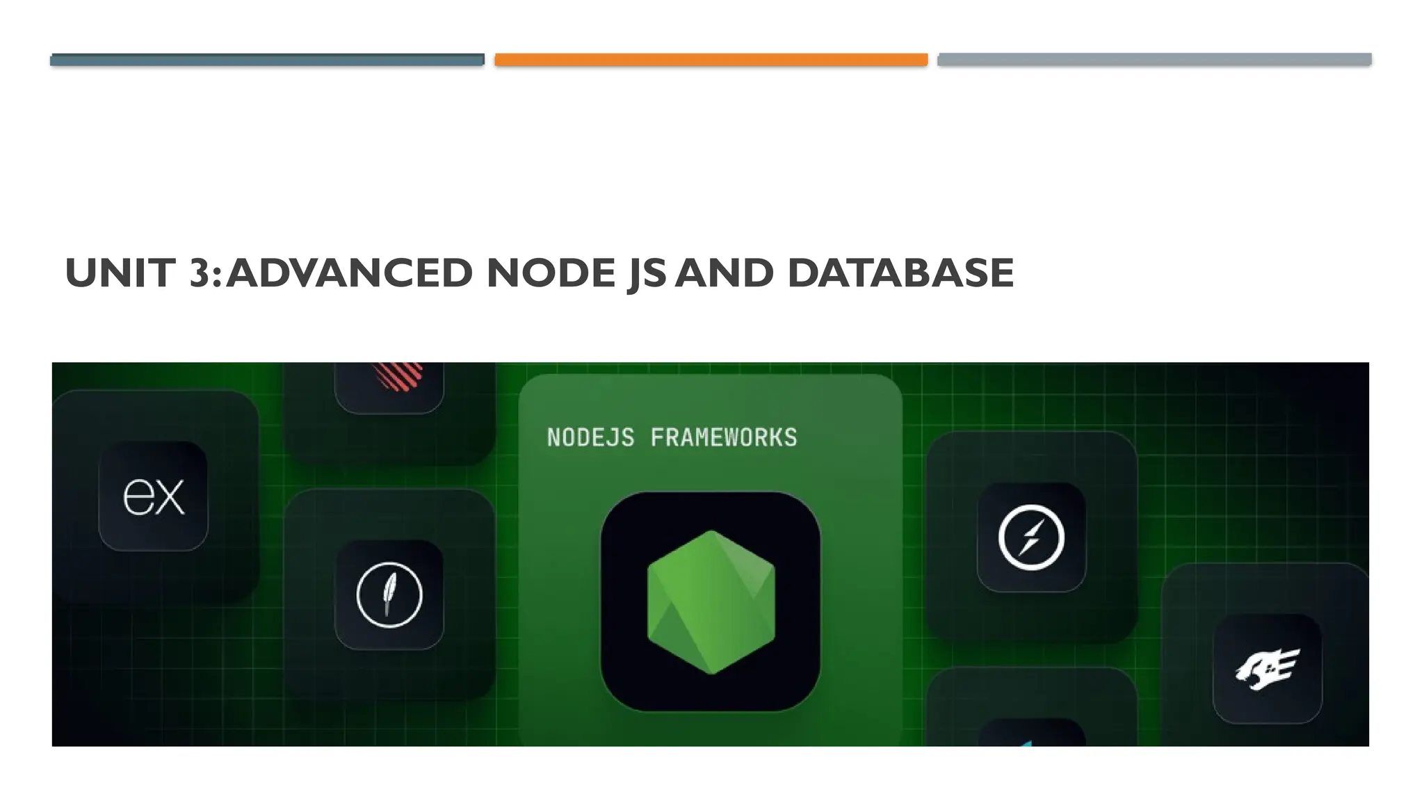UNIT 3:ADVANCED NODE JS AND DATABASE
 