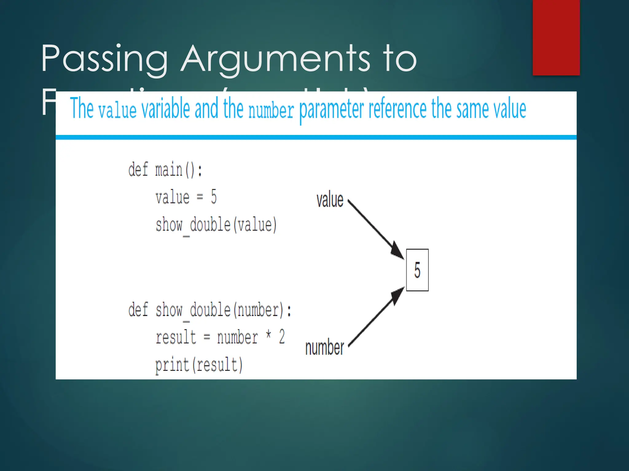 Passing Arguments to
Functions (cont’d.)
 