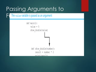 Passing Arguments to
Functions (cont’d.)
 
