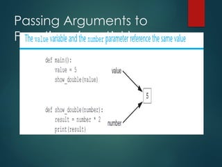Passing Arguments to
Functions (cont’d.)
 