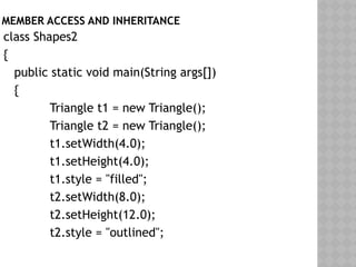 INHERITANCE in Java , Types of Inheritance | PPTX
