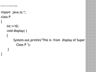INHERITANCE in Java , Types of Inheritance | PPTX