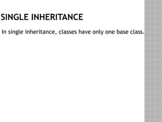 INHERITANCE in Java , Types of Inheritance | PPTX