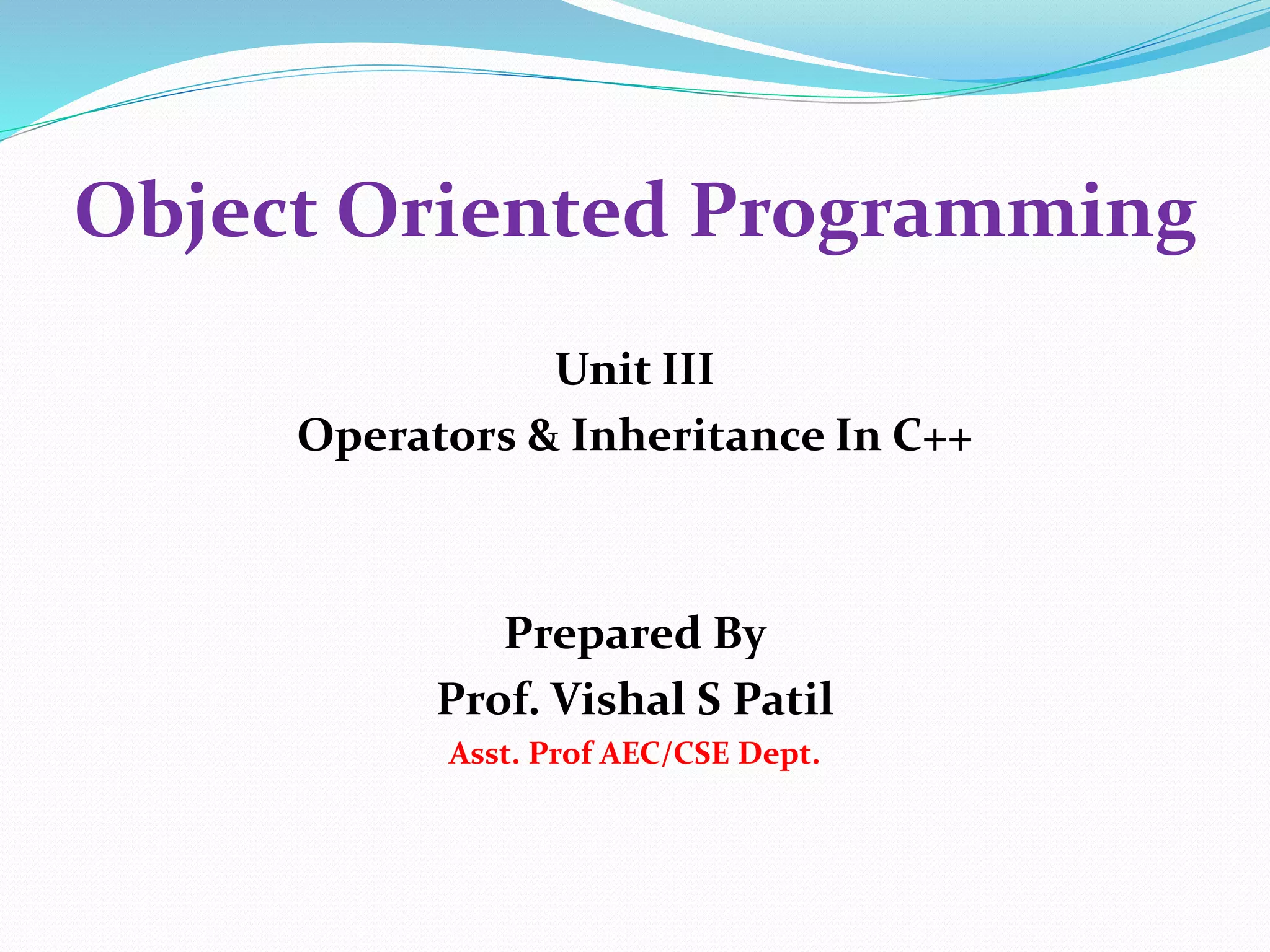 Inheritance in c++ | PPTX | Programming Languages | Computing