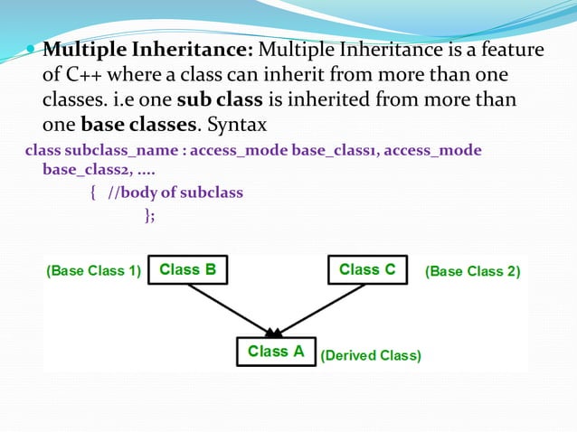 Inheritance in c++ | PPTX | Programming Languages | Computing