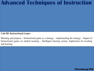 Instructional Games - Teaching and Learning | PDF