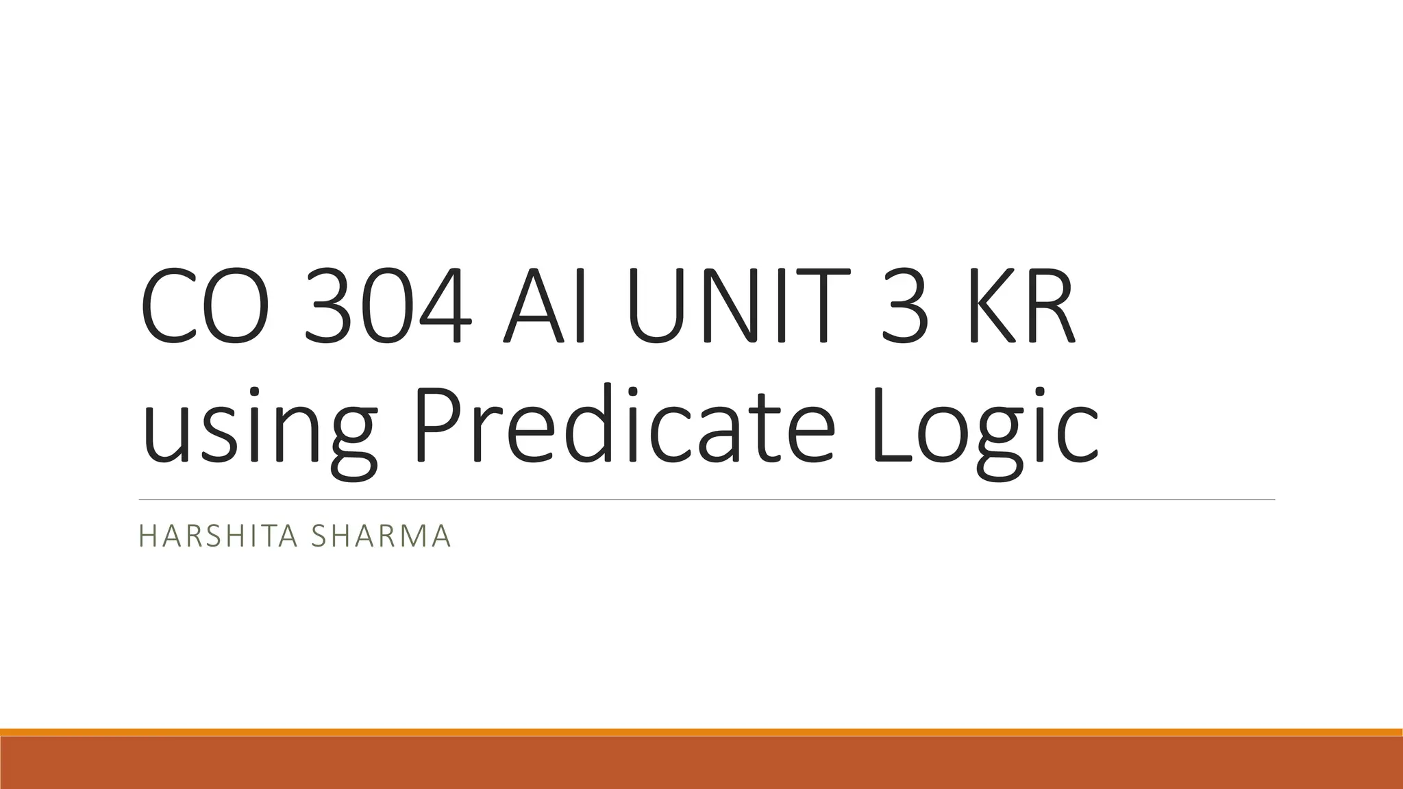 Knowledge representation using predicate logic | PDF | Programming ...