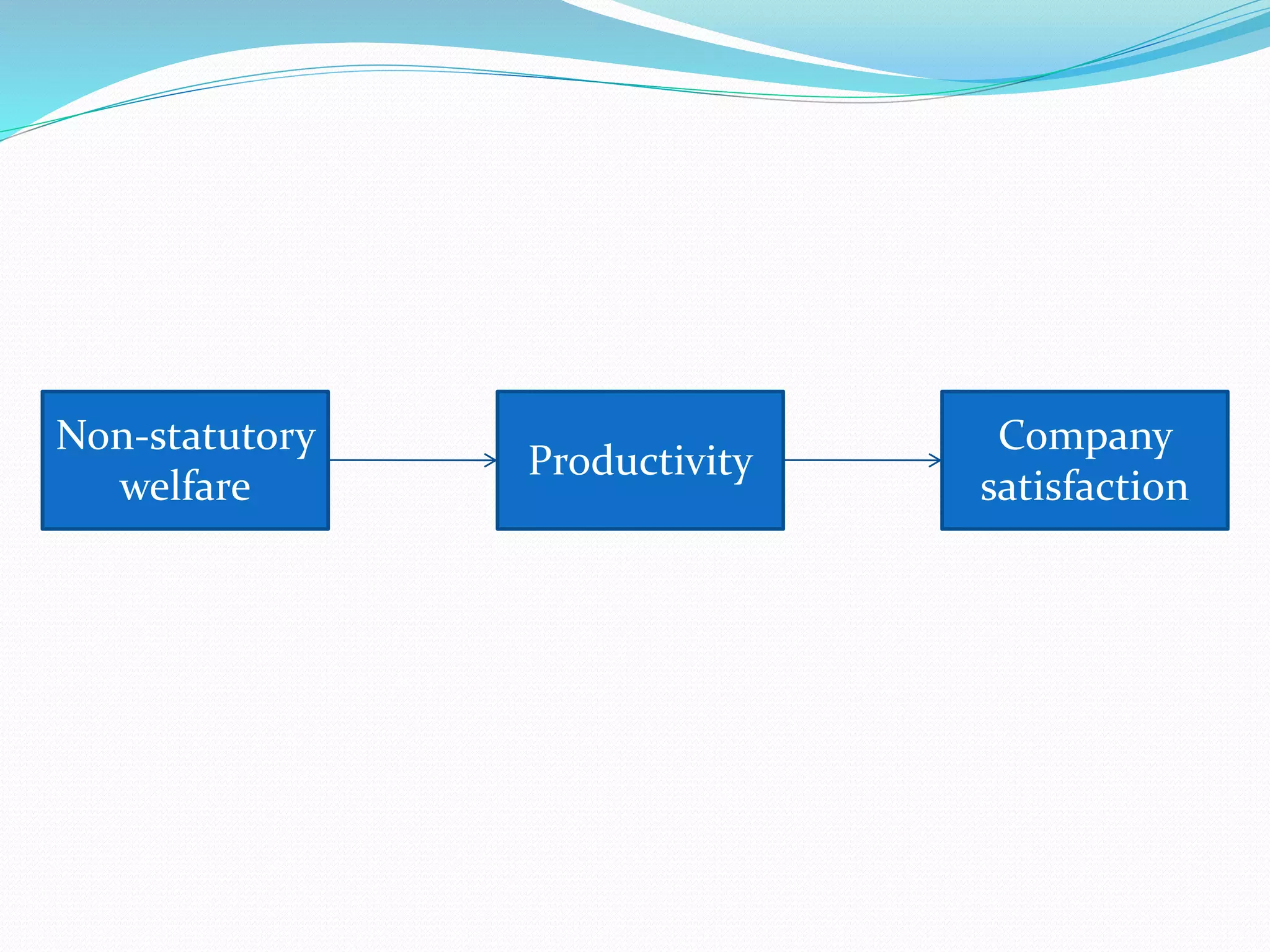 Non-statutory
welfare
Productivity
Company
satisfaction
 