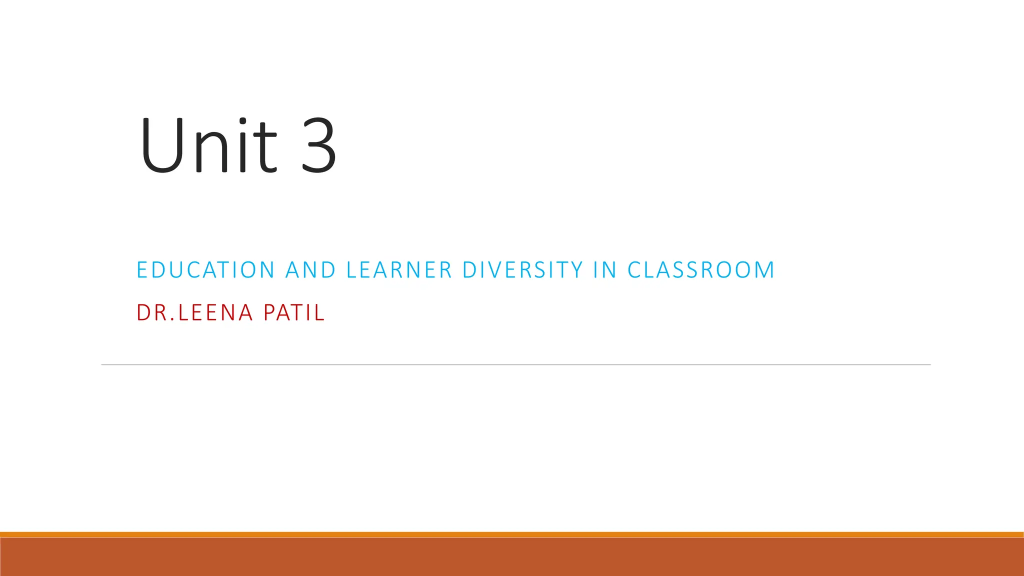 Education and Learner Diversity in Classroom | PPT