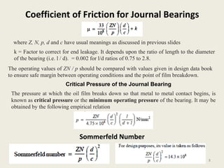 lecture 4 (design procedure of journal bearing) | PPT