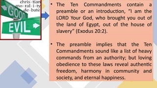 UNIT 3 Lesson 1 Grade 9 2024-2025. about the commandments | PPTX