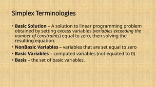 Non Basic Variables Vs Basic Math Unit 3 Lesson 2 - Linear Programming Lecture.pptx