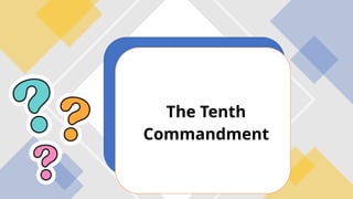 UNIT 3 Lesson 4 Grade 9 2024-2025. about the remaining commandments | PPTX