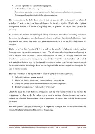 Unit 3 logistics costs lscm (18 pages)logistics management | PDF