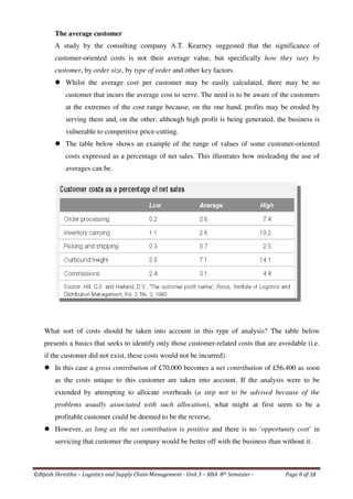 Unit 3 logistics costs lscm (18 pages)logistics management | PDF