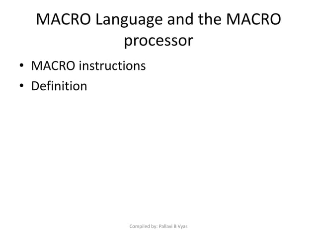 macro Macro Processors | PPT