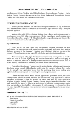 Comprehensive Guide to Android SQLite Databases and Content Providers ...