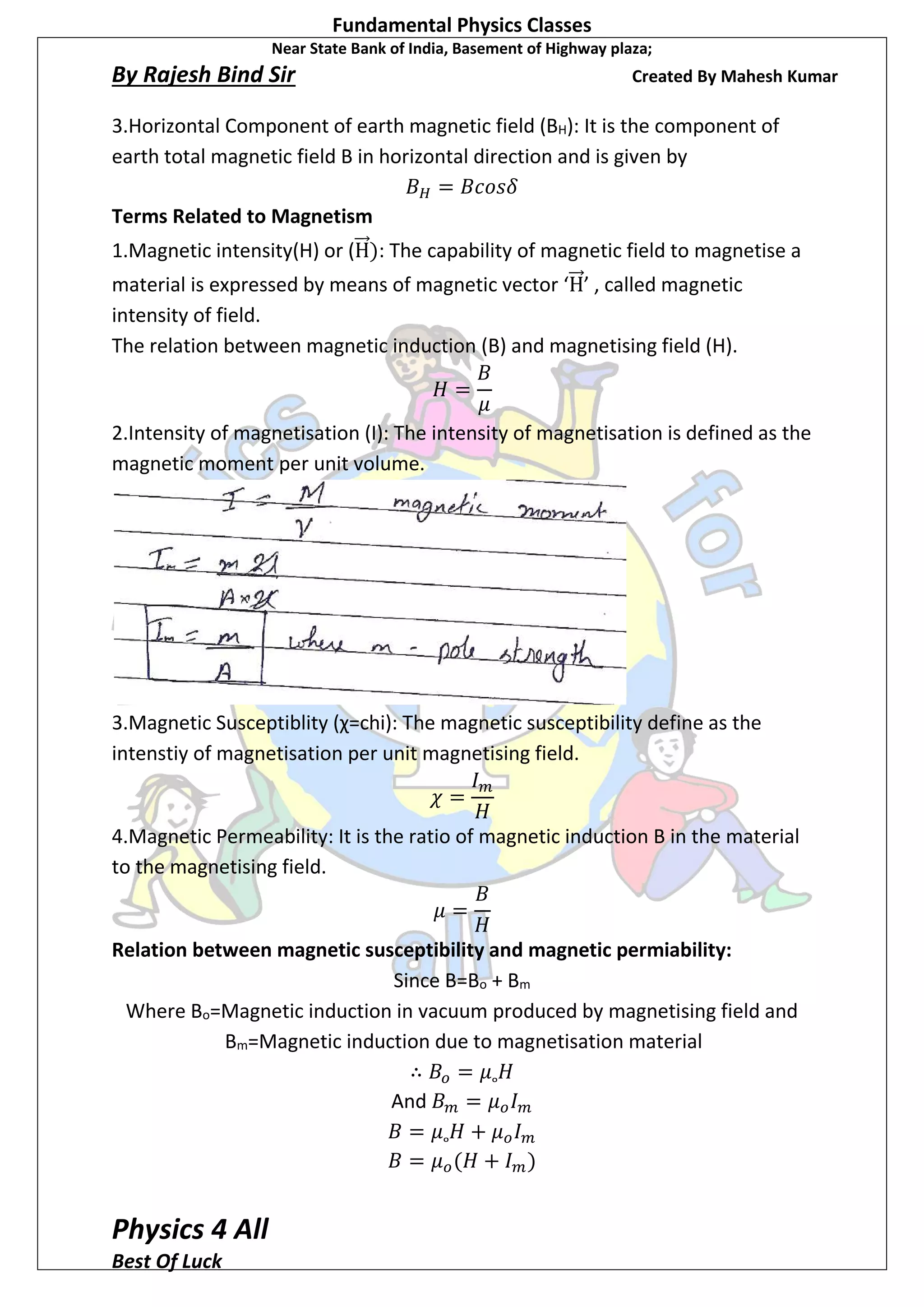 Unit 3 Magnetism and effect of current | PDF