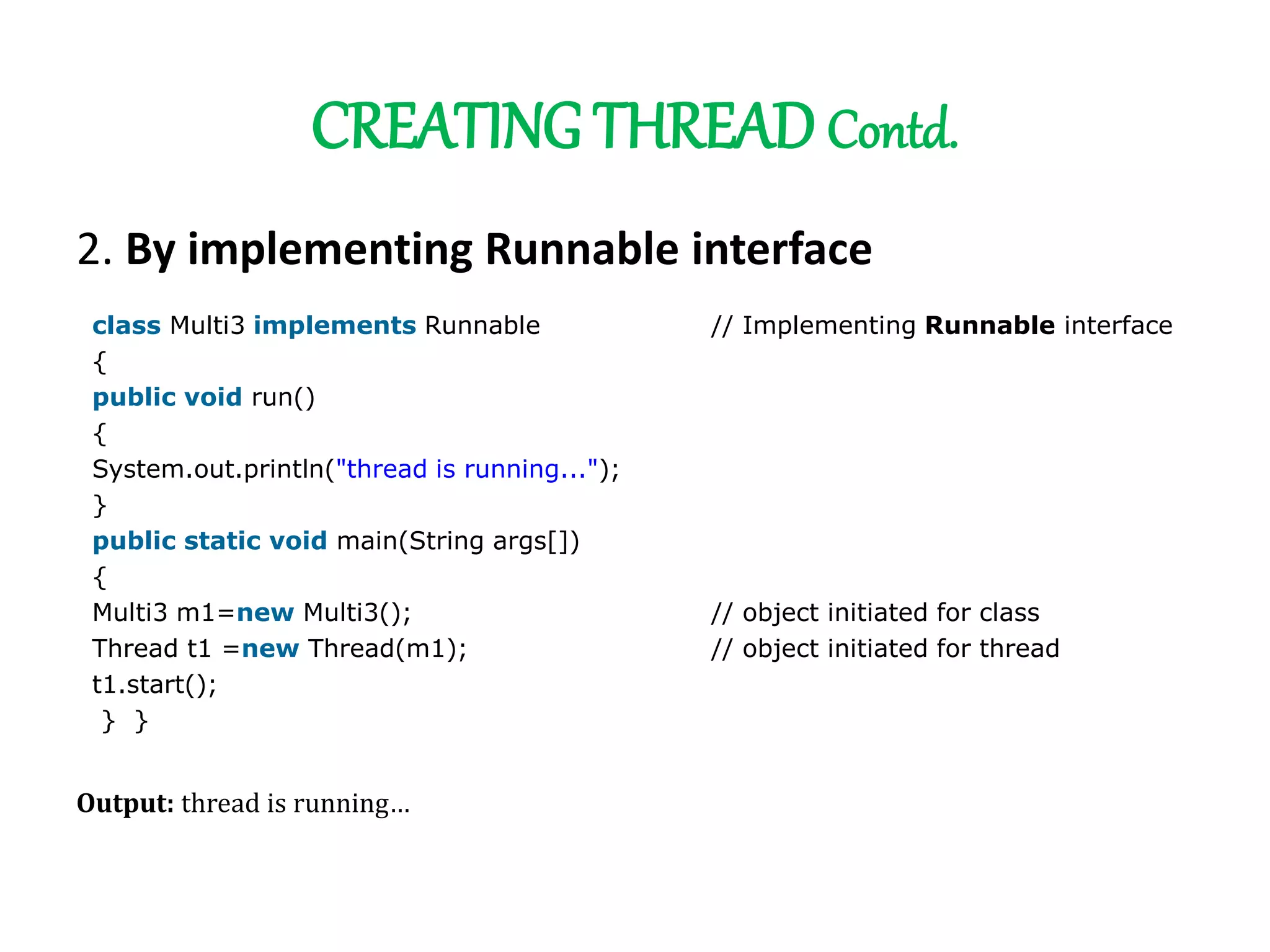 MULTI THREADING IN JAVA | PPTX image.