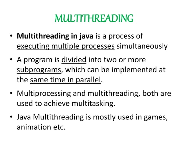 MULTI THREADING IN JAVA | PPTX