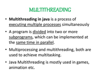 MULTI THREADING IN JAVA | PPT