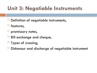 Business Regulatory Framework- Negotiable Instruments | PPTX