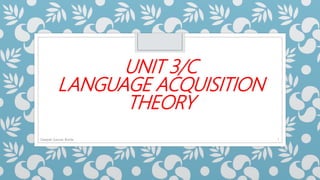 UNIT 3/C
LANGUAGE ACQUISITION
THEORY
Deepali Gaurav Borde 1
 