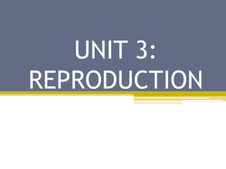 UNIT 3:
REPRODUCTION
 