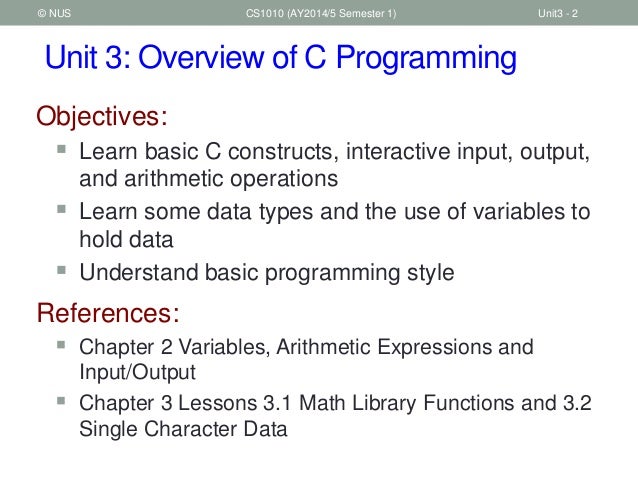 Unit3 overview of_c_programming