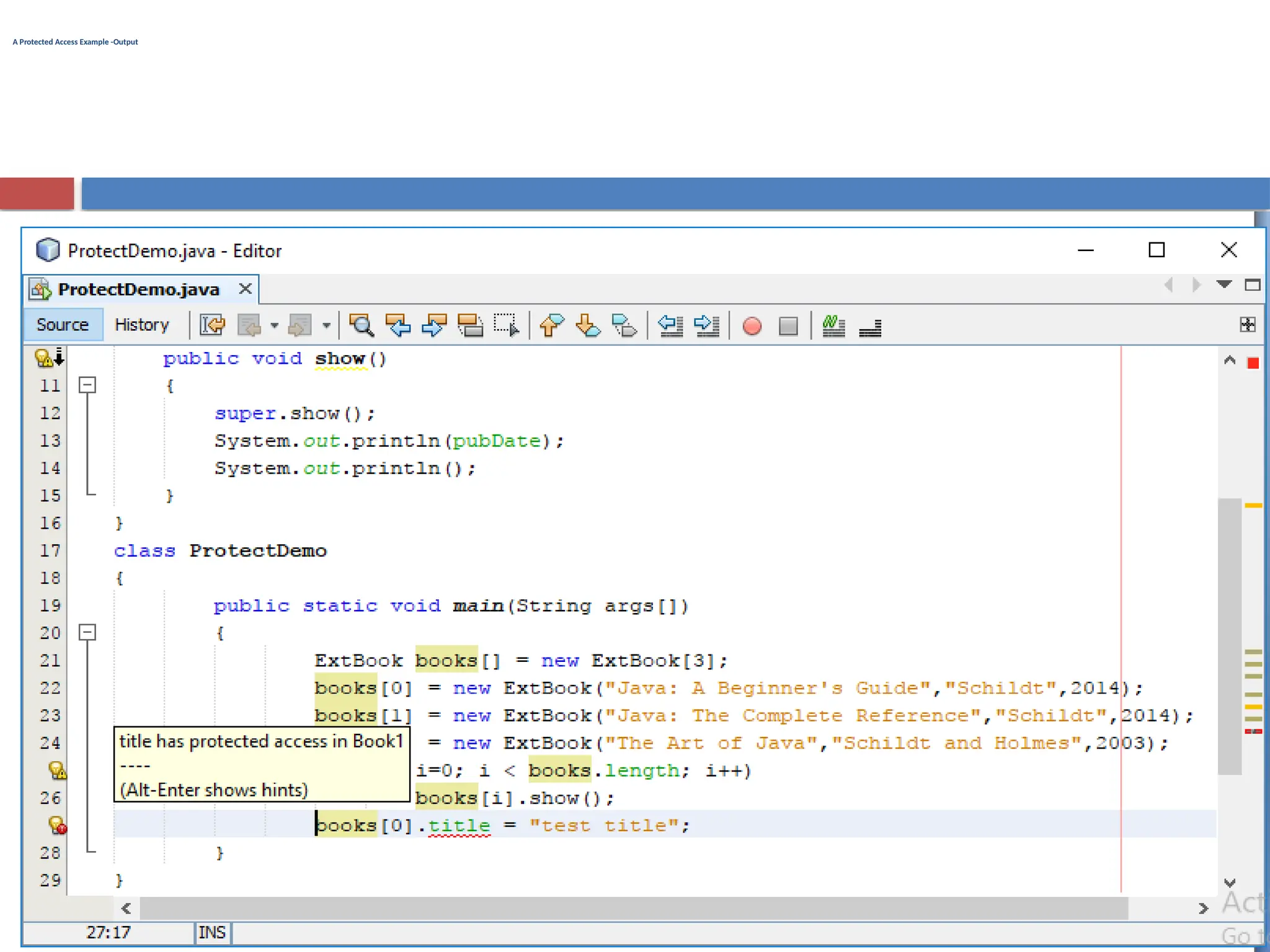 A Protected Access Example -Output
 