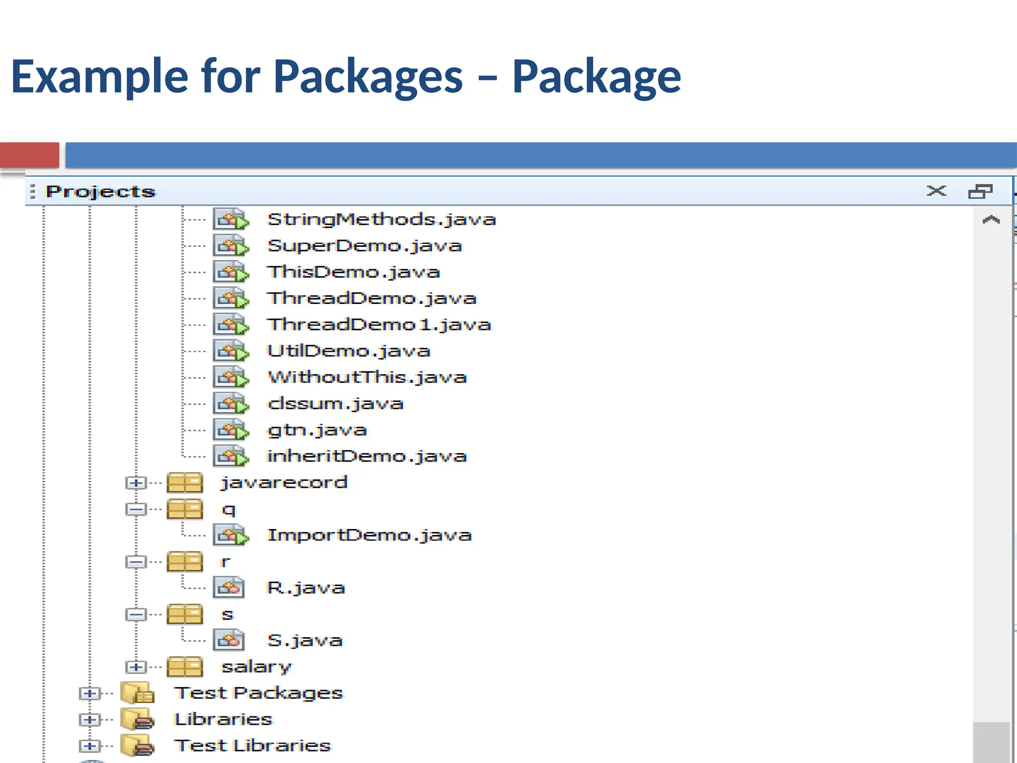 Example for Packages – Package
 