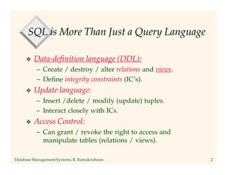 SQL DDL commands and views creating and destroying | PDF