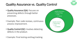 Quality Assurance Development Code Examples The Importance of Software Quality: Benefits and Implications for ...