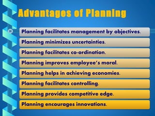 Advantages of Planning
 