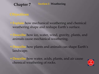 Section1  Weathering Chapter 7 Objectives ,[object Object]