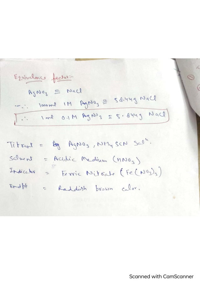 Unit 3 precipitation titration Mohr's Method Volhard's method