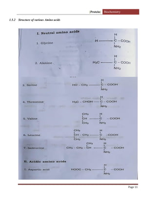 [Protein] Biochemistry
Page 11
1.5.2 Structure of various Amino acids
 
