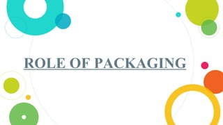 ROLE OF PACKAGING
 