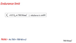Endurance limit
Note:- As 750 > 700 N/mm2
 
