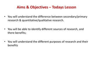 Unit 3 – research techniques | PPTX