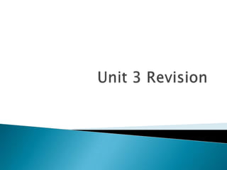 Unit 3 Revision 