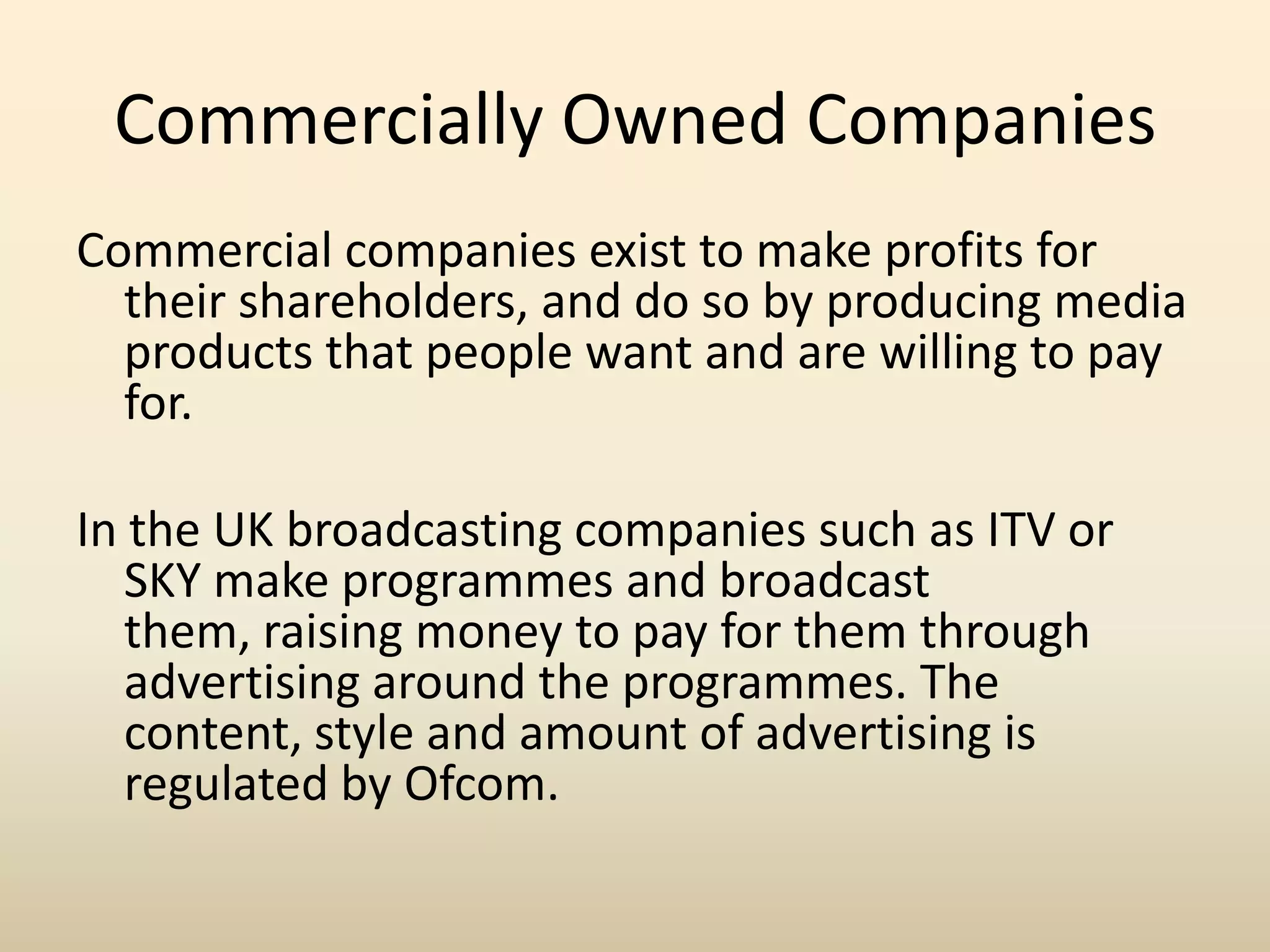 Ownership, Control and Finance